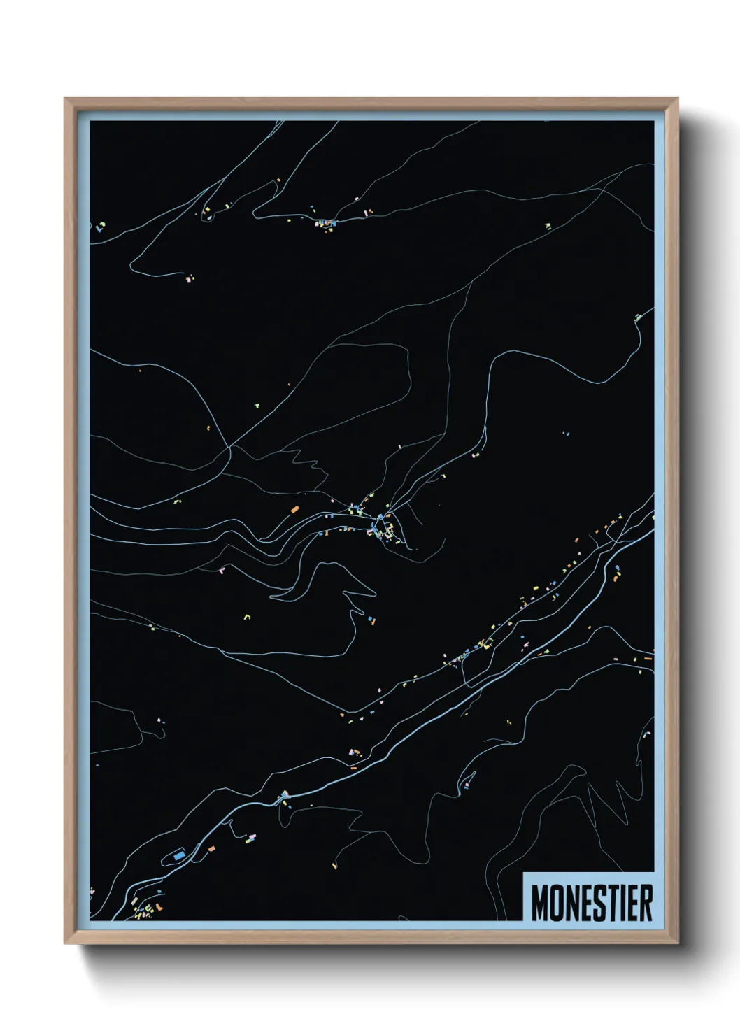 Une affiche de carte sur Monestier