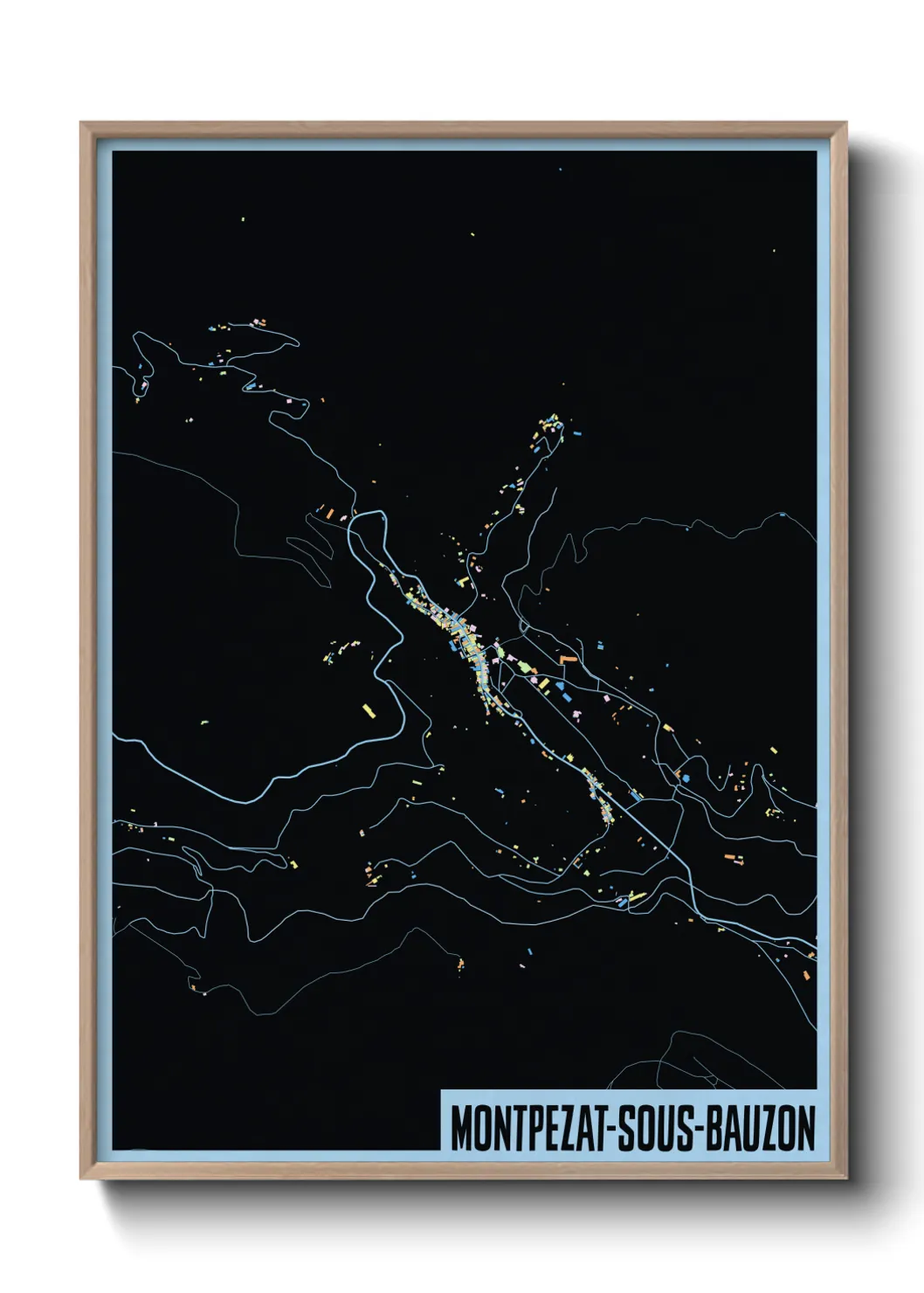 Une affiche de carte sur Montpezat-sous-Bauzon