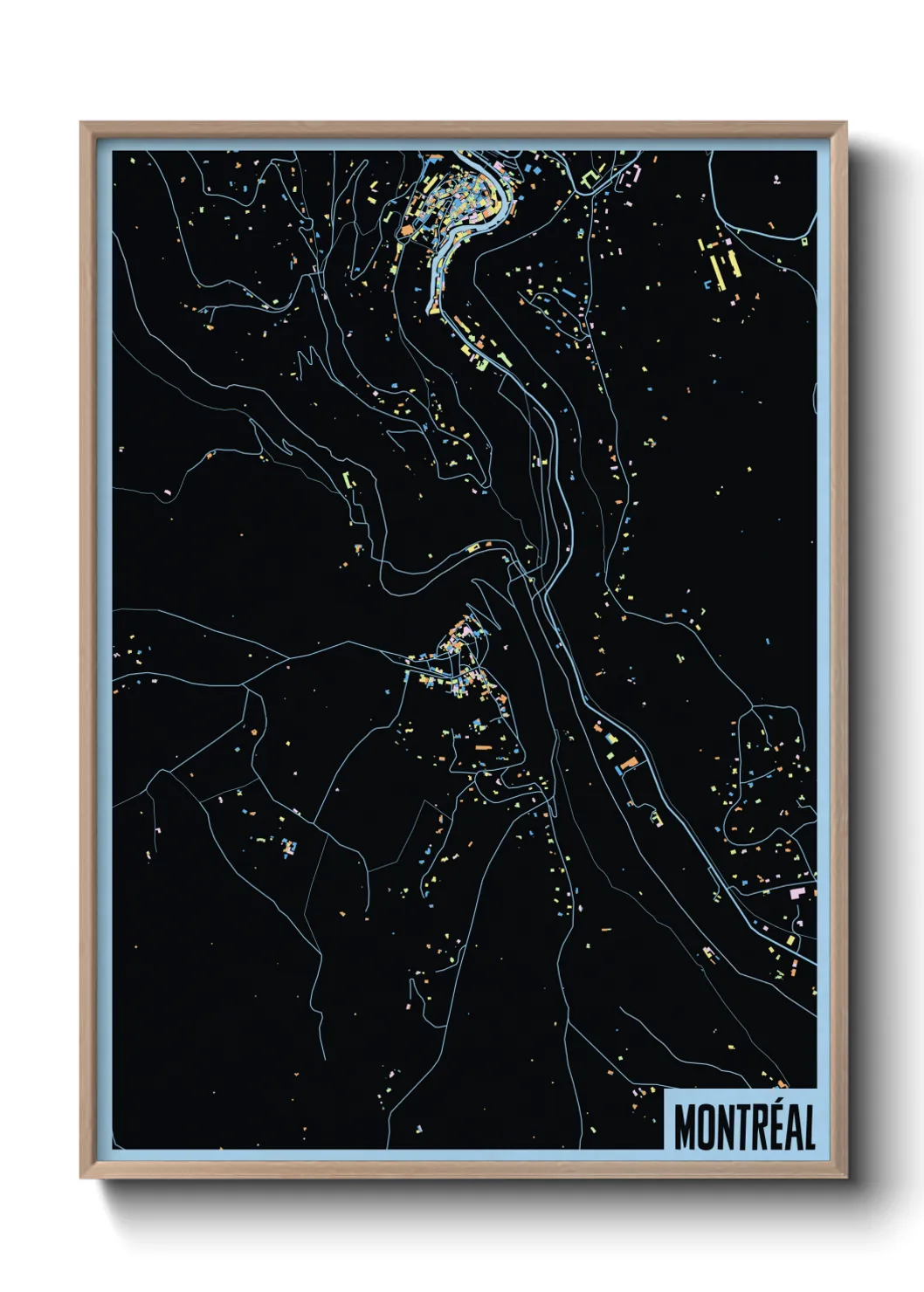 Une affiche de carte sur Montréal