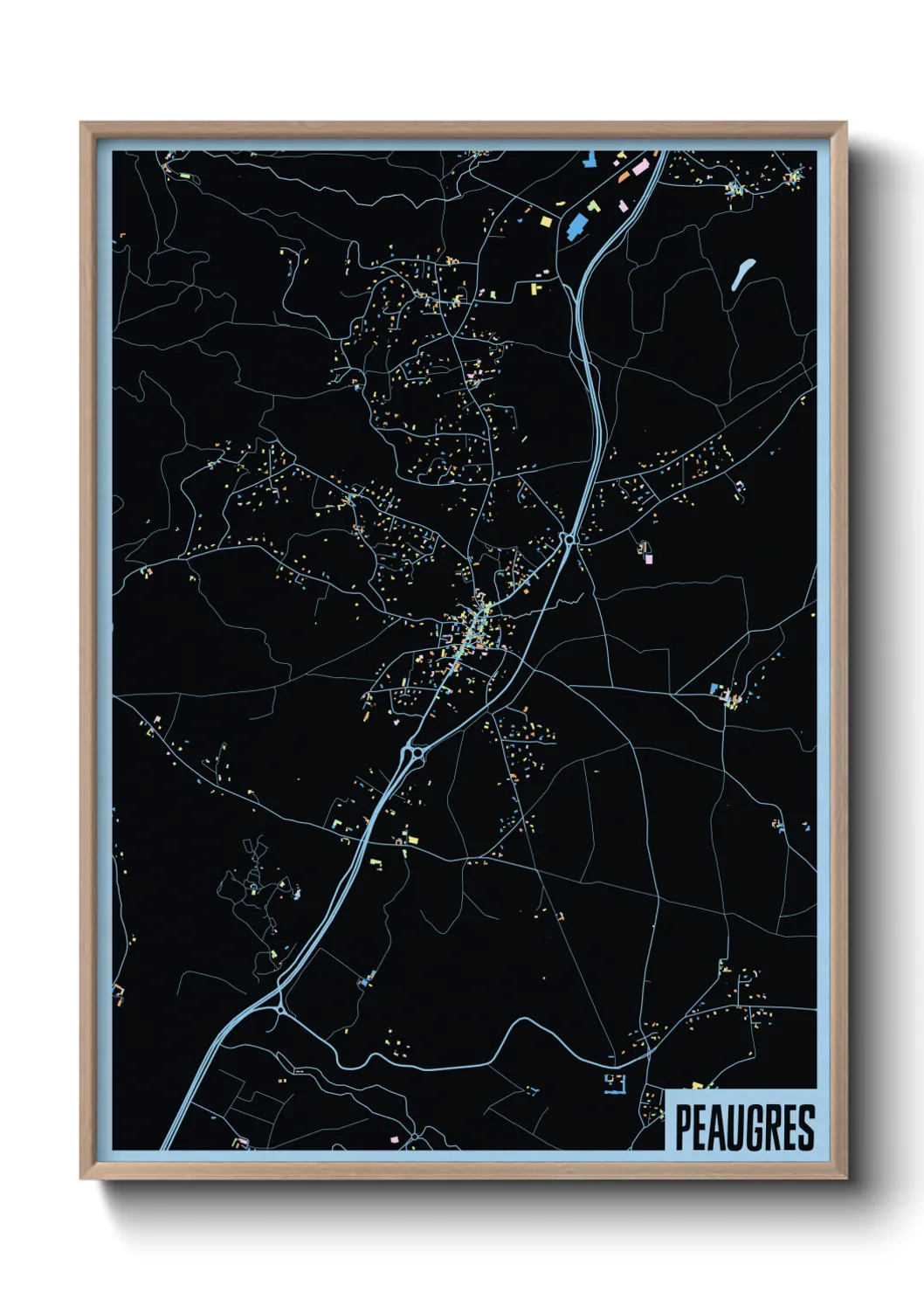 Une affiche de carte sur Peaugres