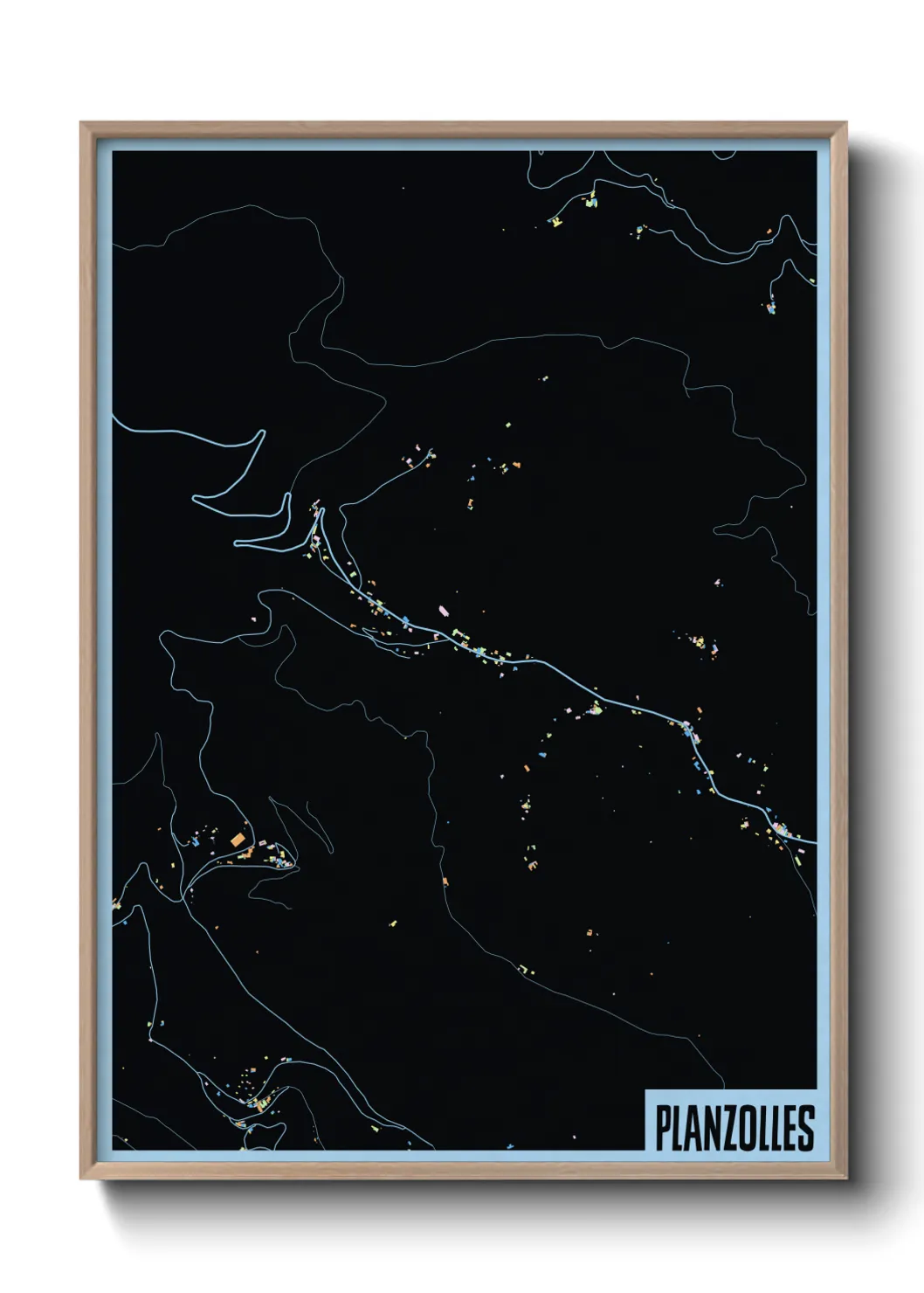 Une affiche de carte sur Planzolles