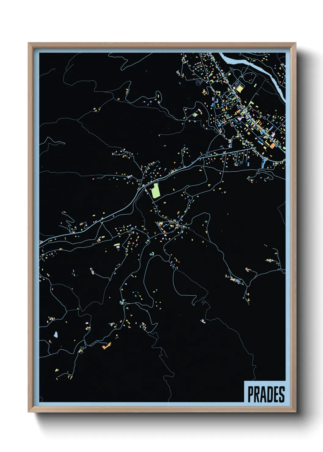 Une affiche de carte sur Prades