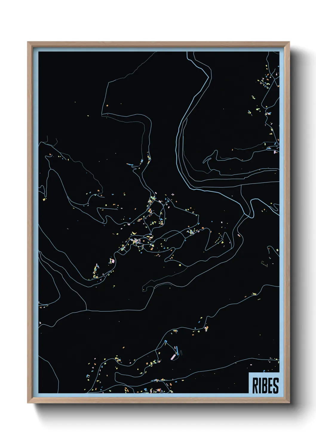 Une affiche de carte sur Ribes