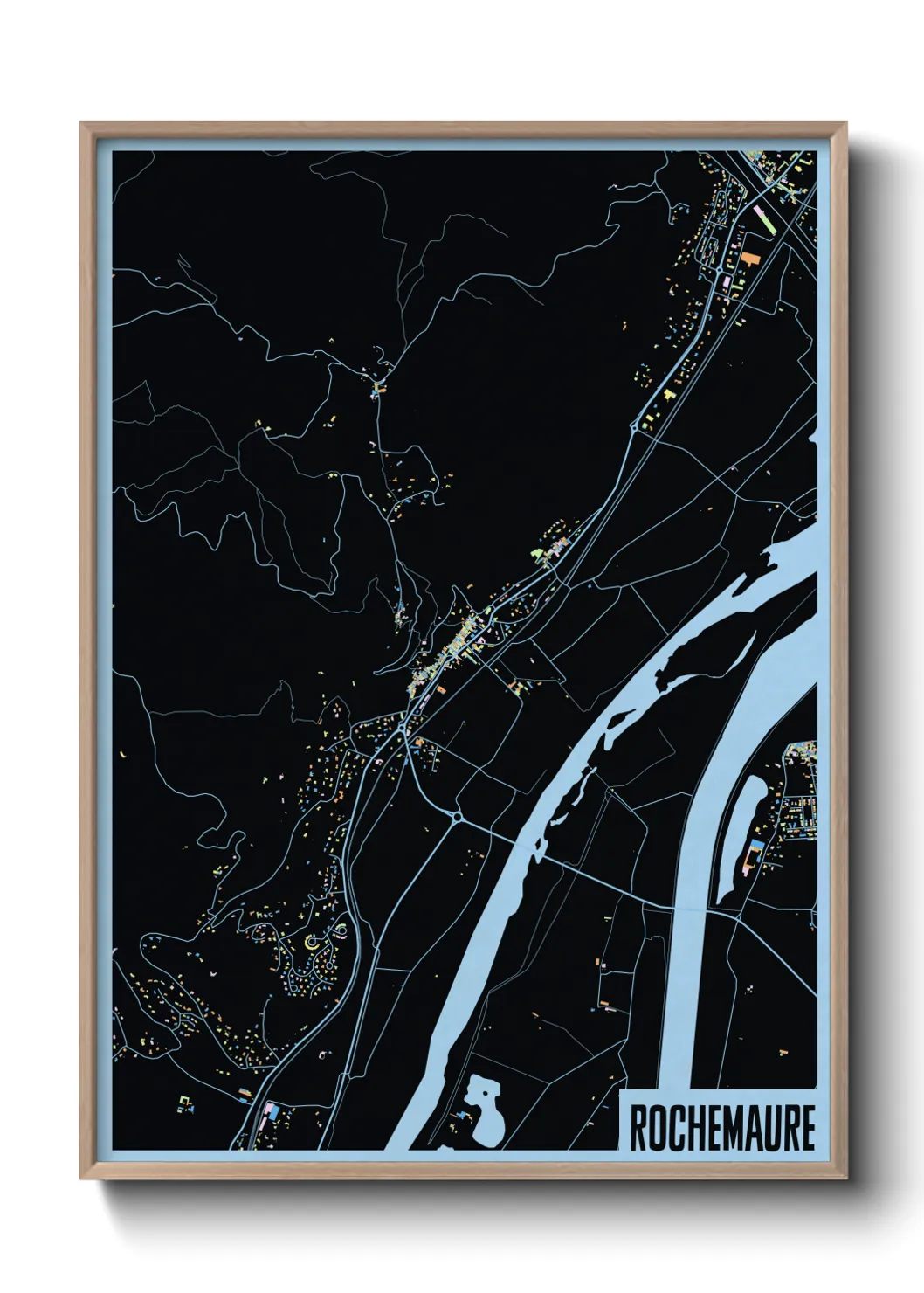 Une affiche de carte sur Rochemaure