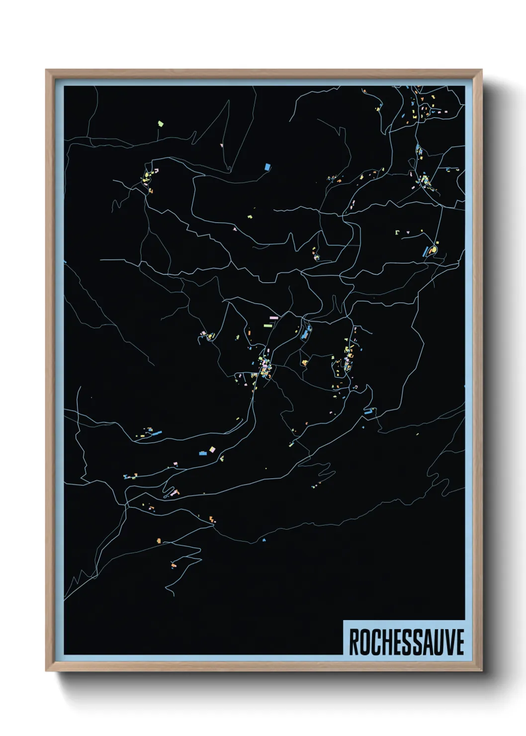 Une affiche de carte sur Rochessauve