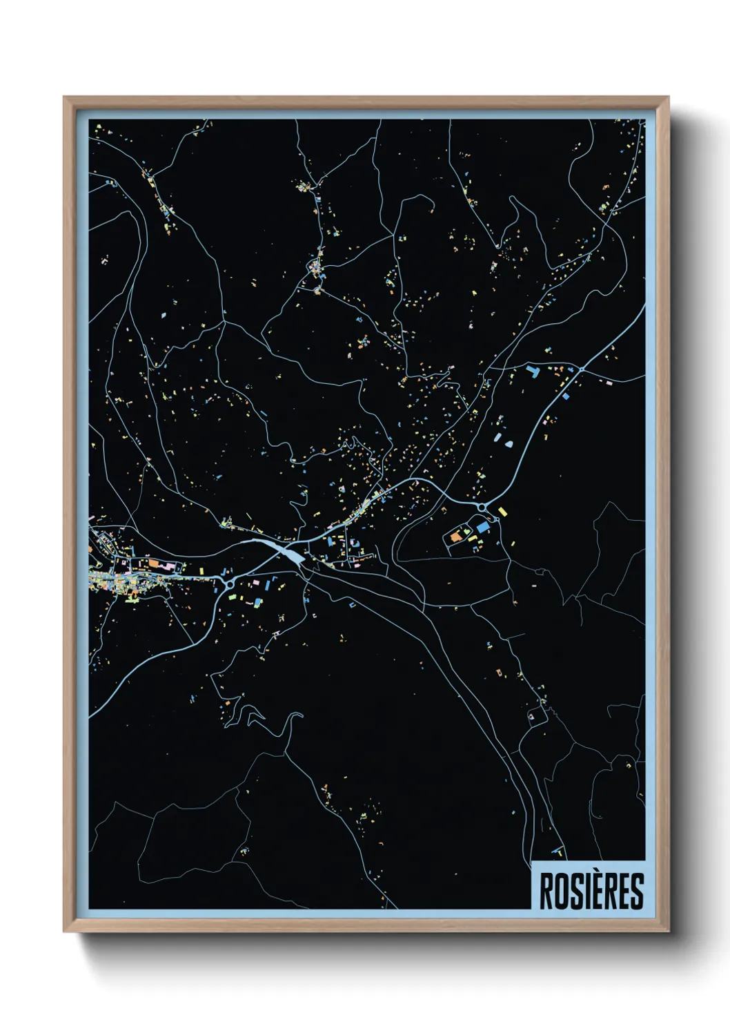 Une affiche de carte sur Rosières