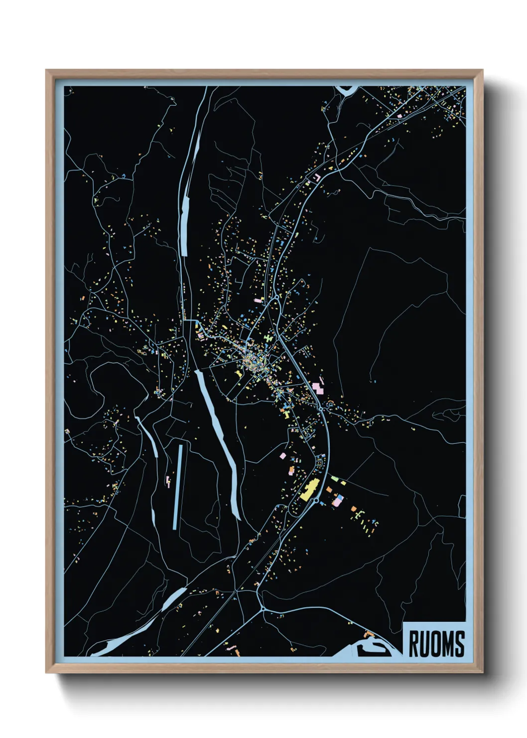 Une affiche de carte sur Ruoms