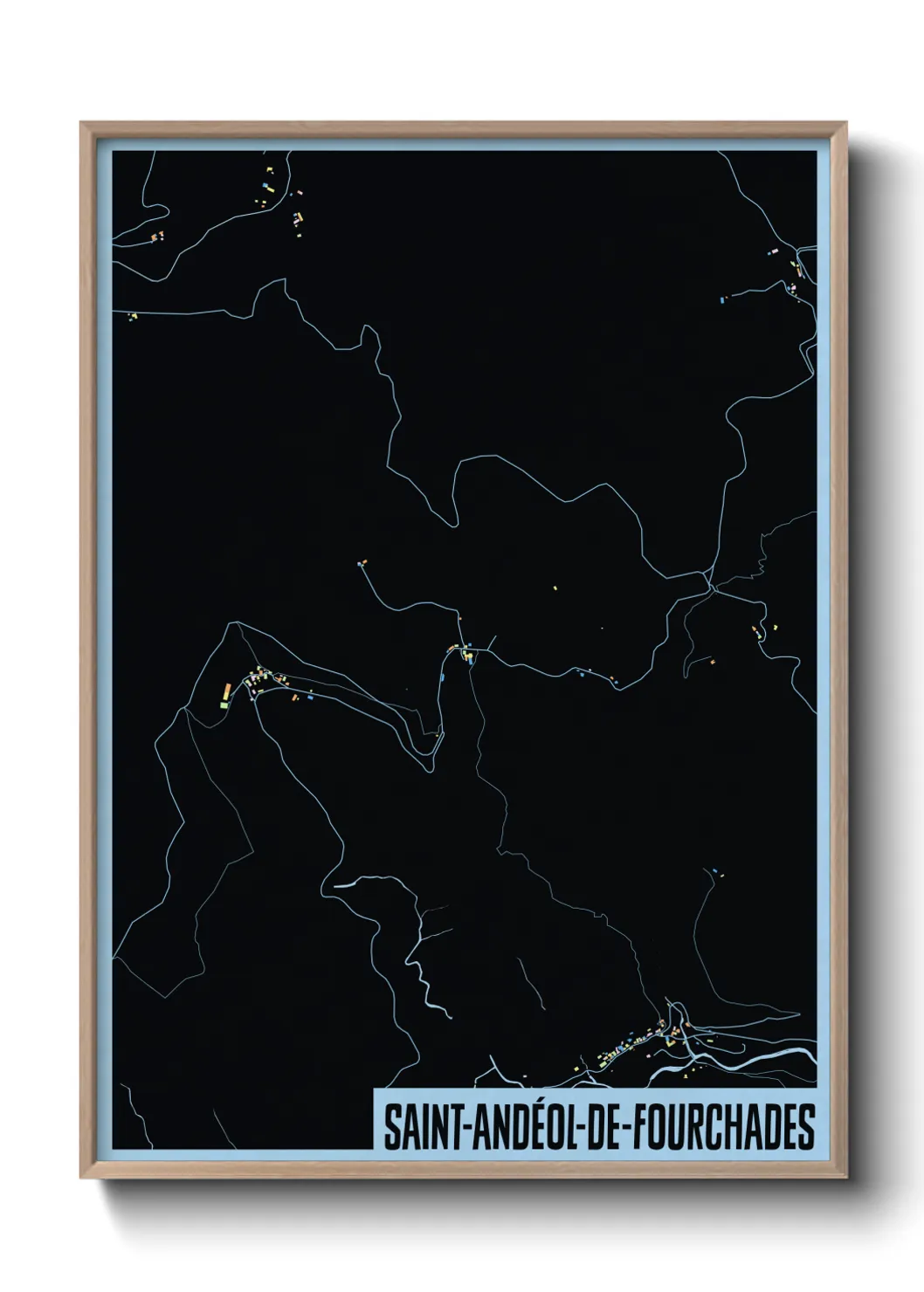 Une affiche de carte sur Saint-Andéol-de-Fourchades