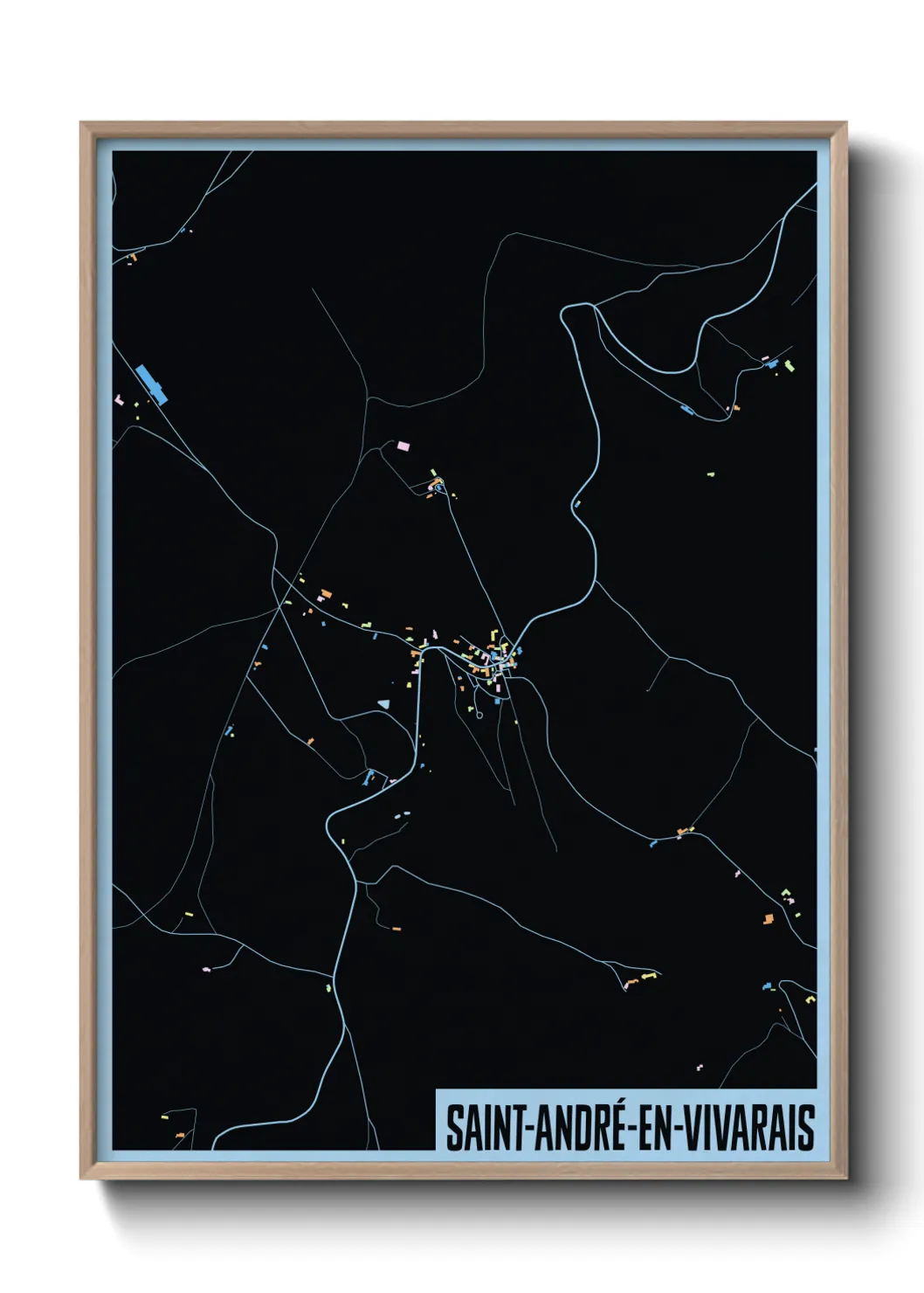 Une affiche de carte sur Saint-André-en-Vivarais