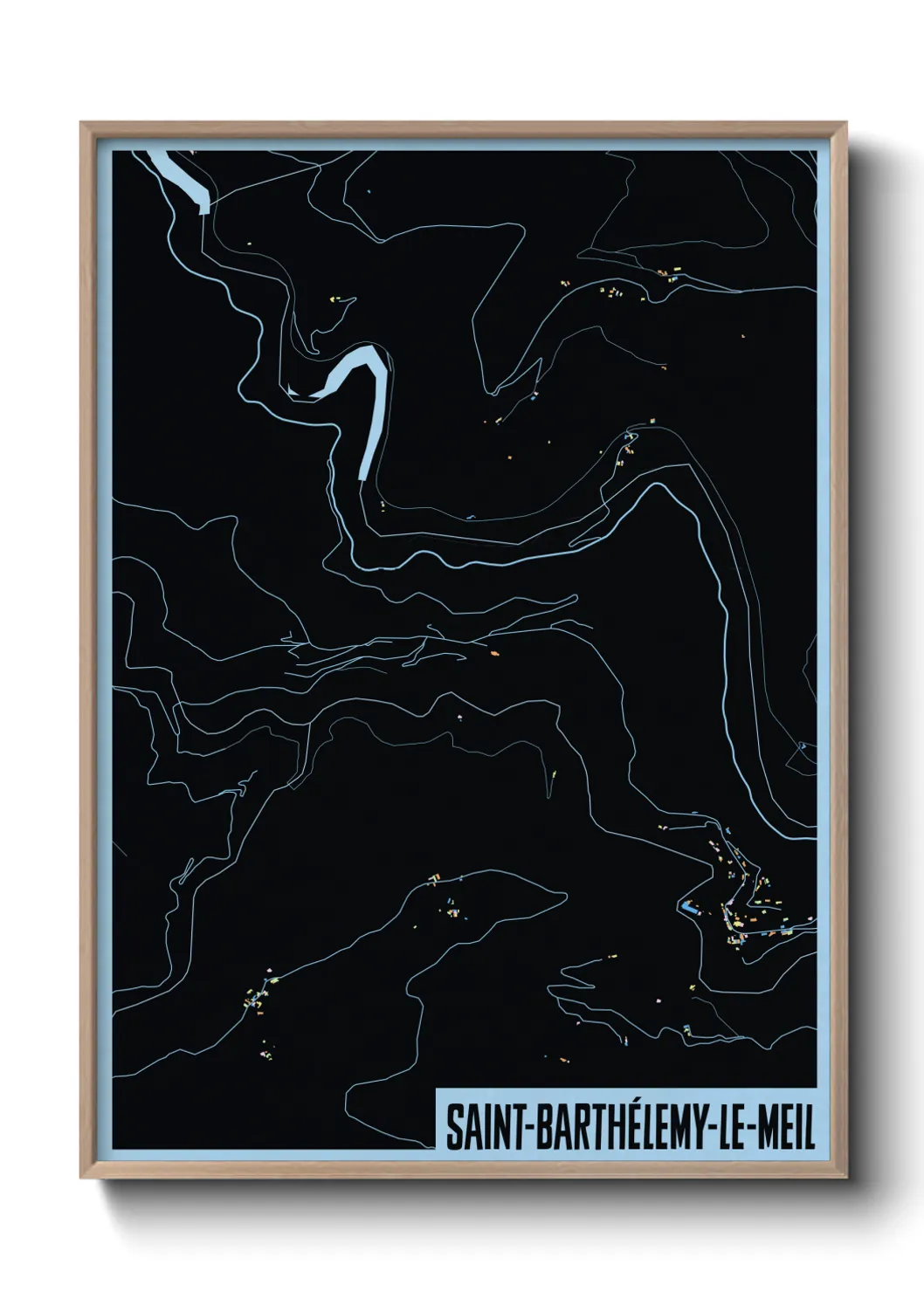 Une affiche de carte sur Saint-Barthélemy-le-Meil