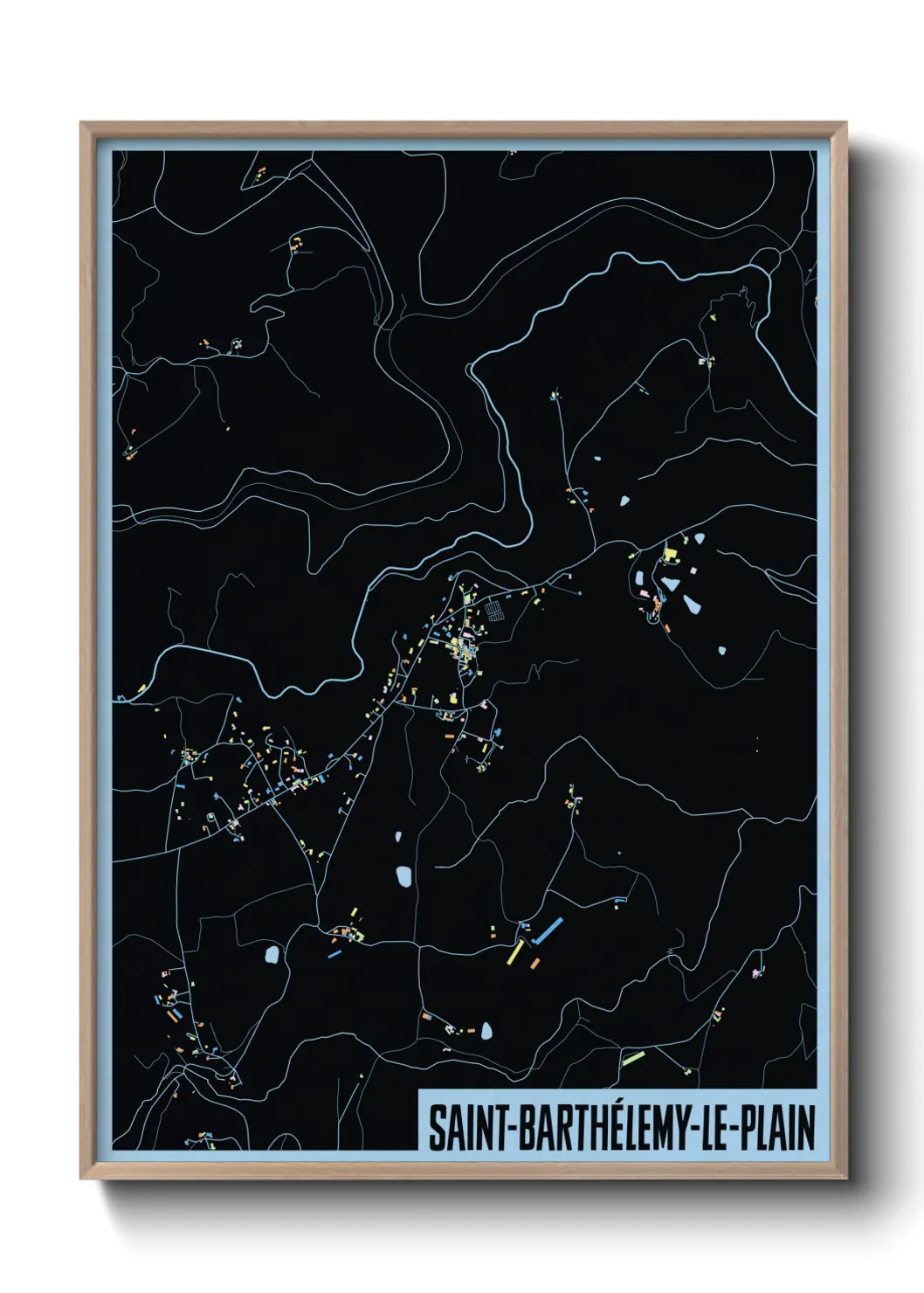 Une affiche de carte sur Saint-Barthélemy-le-Plain