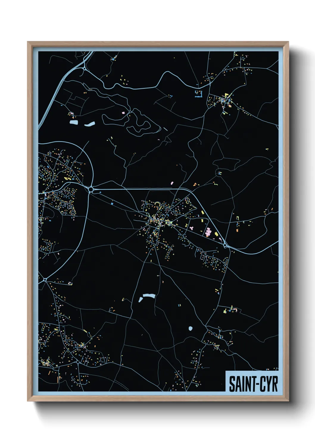 Une affiche de carte sur Saint-Cyr