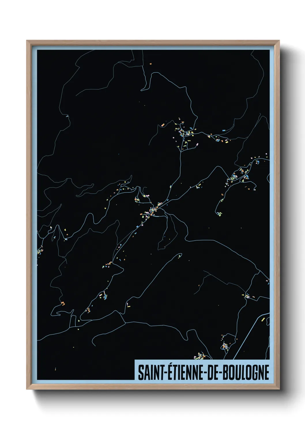 Une affiche de carte sur Saint-Étienne-de-Boulogne