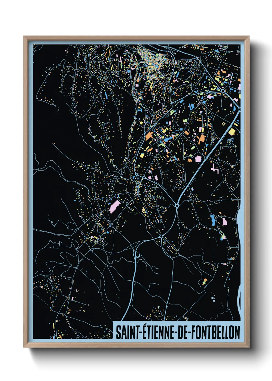 Une affiche de carte sur Saint-Étienne-de-Fontbellon