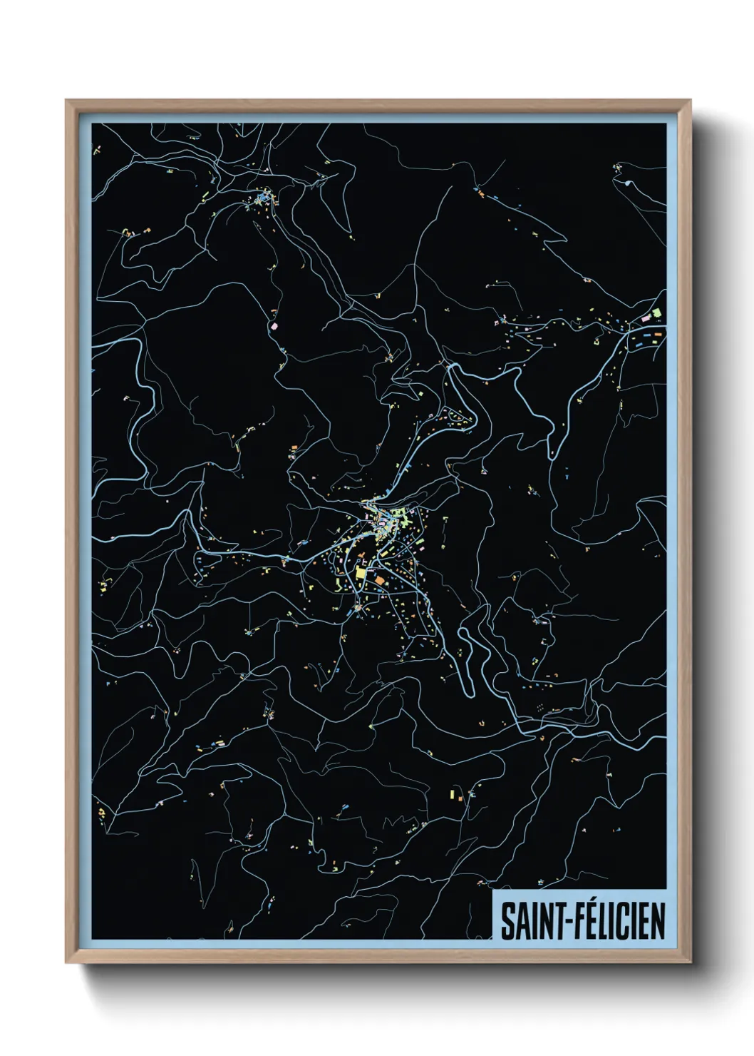 Une affiche de carte sur Saint-Félicien