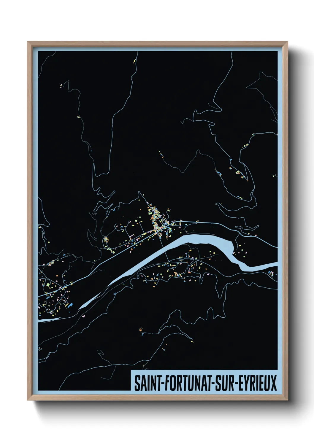 Une affiche de carte sur Saint-Fortunat-sur-Eyrieux