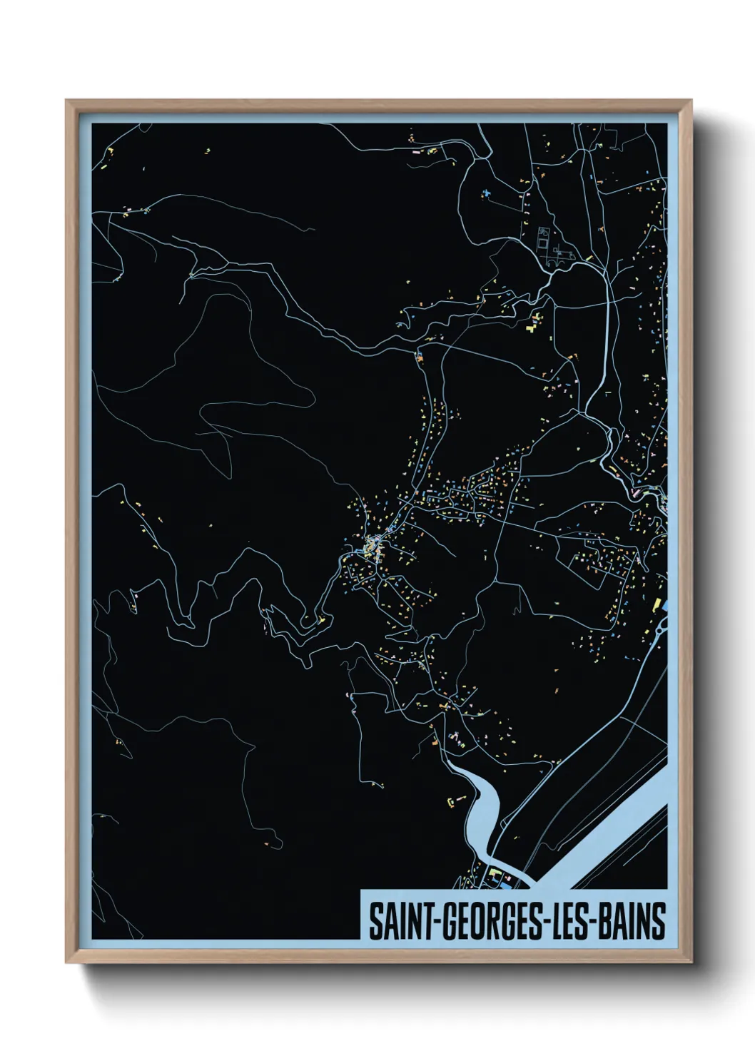 Une affiche de carte sur Saint-Georges-les-Bains