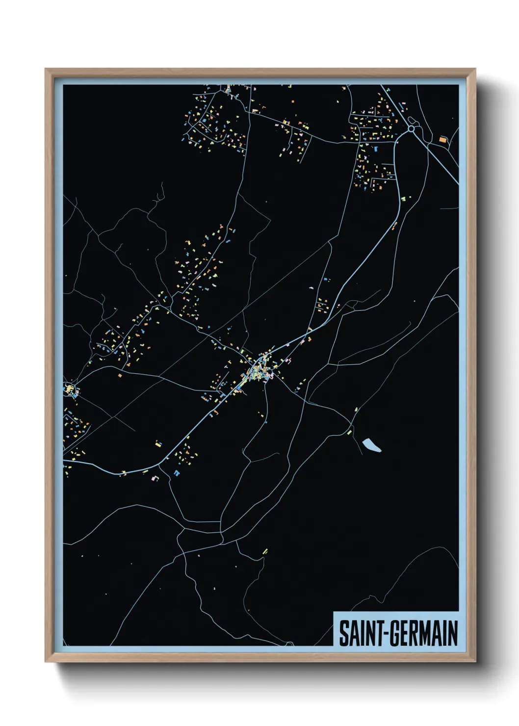 Une affiche de carte sur Saint-Germain