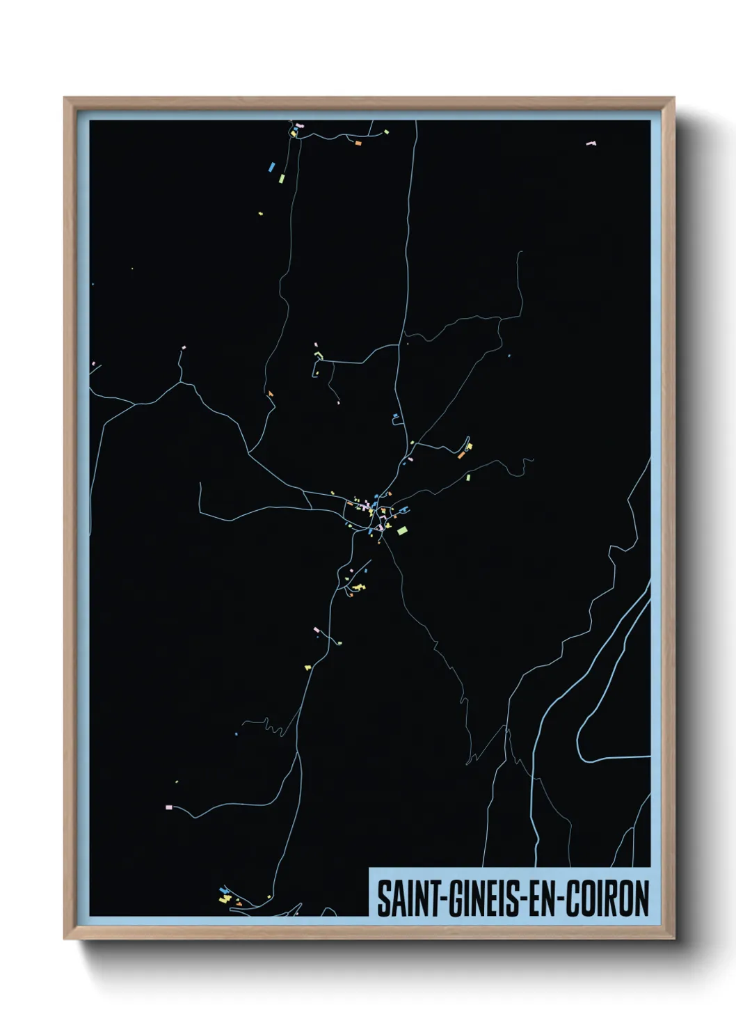 Une affiche de carte sur Saint-Gineis-en-Coiron