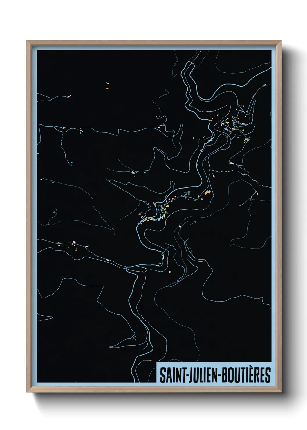 Une affiche de carte sur Saint-Julien-Boutières