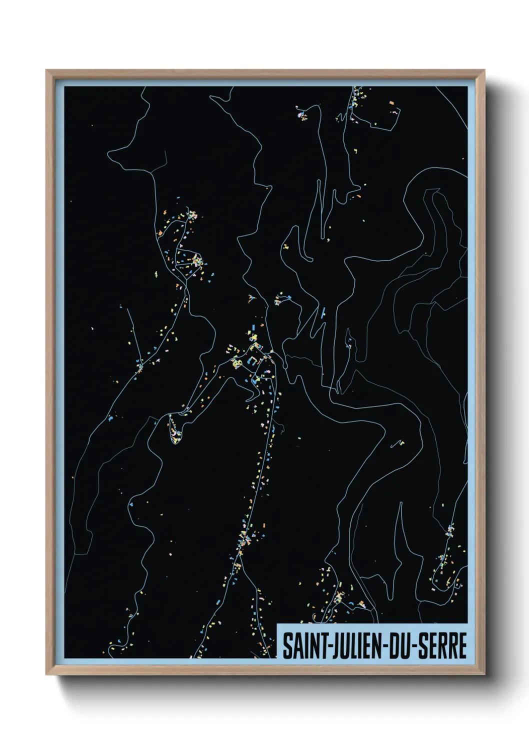 Une affiche de carte sur Saint-Julien-du-Serre