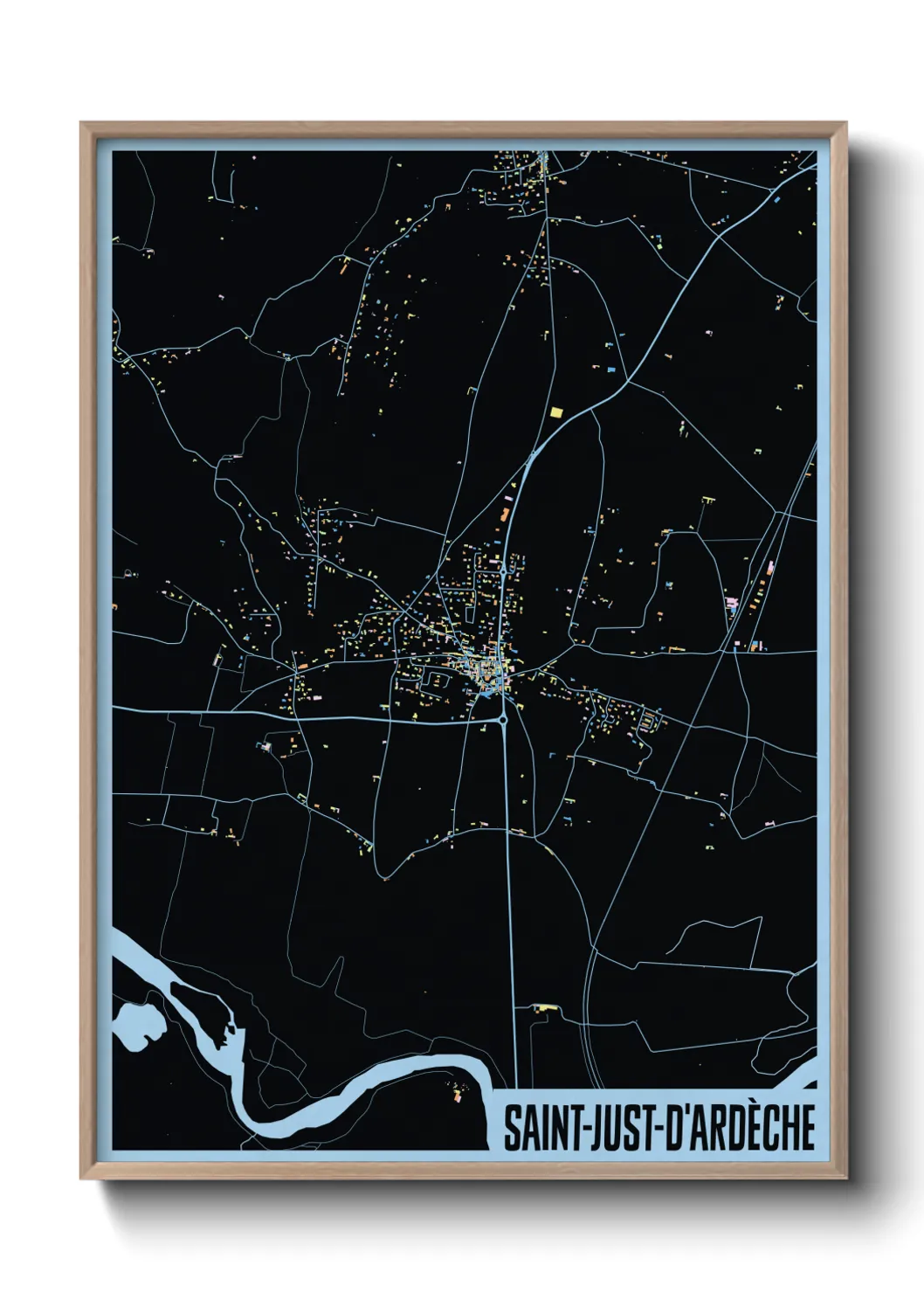 Une affiche de carte sur Saint-Just-d'Ardèche