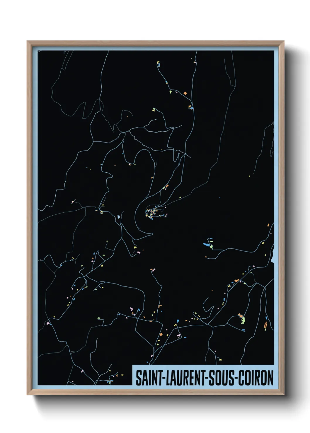 Une affiche de carte sur Saint-Laurent-sous-Coiron