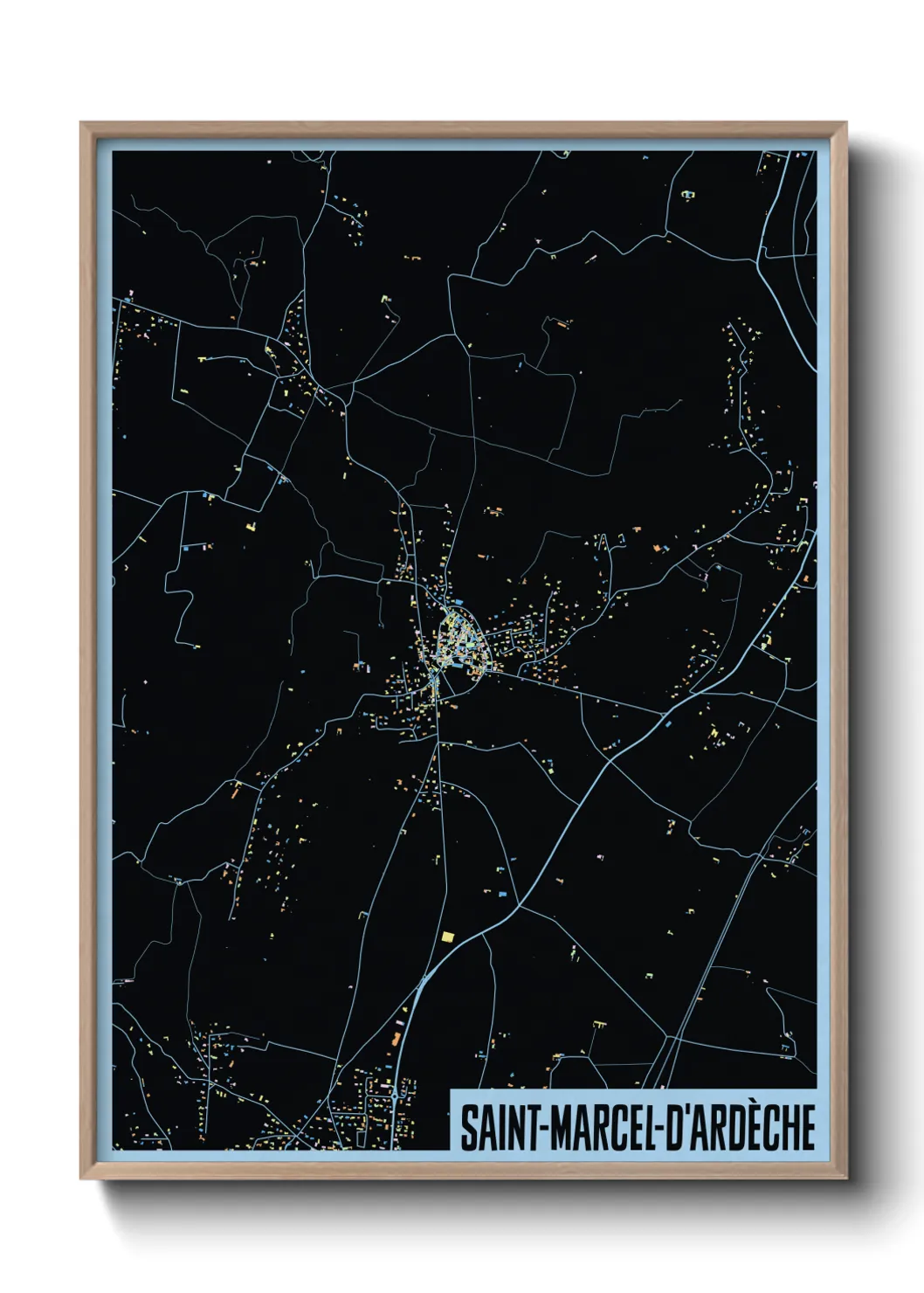 Une affiche de carte sur Saint-Marcel-d'Ardèche