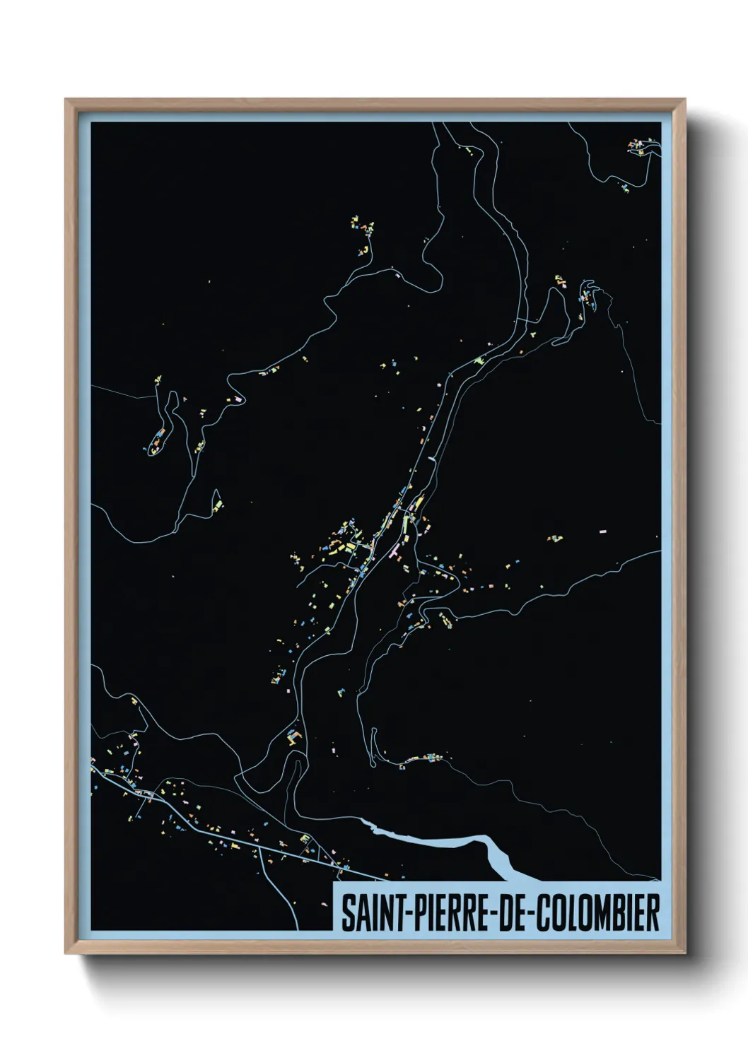 Une affiche de carte sur Saint-Pierre-de-Colombier