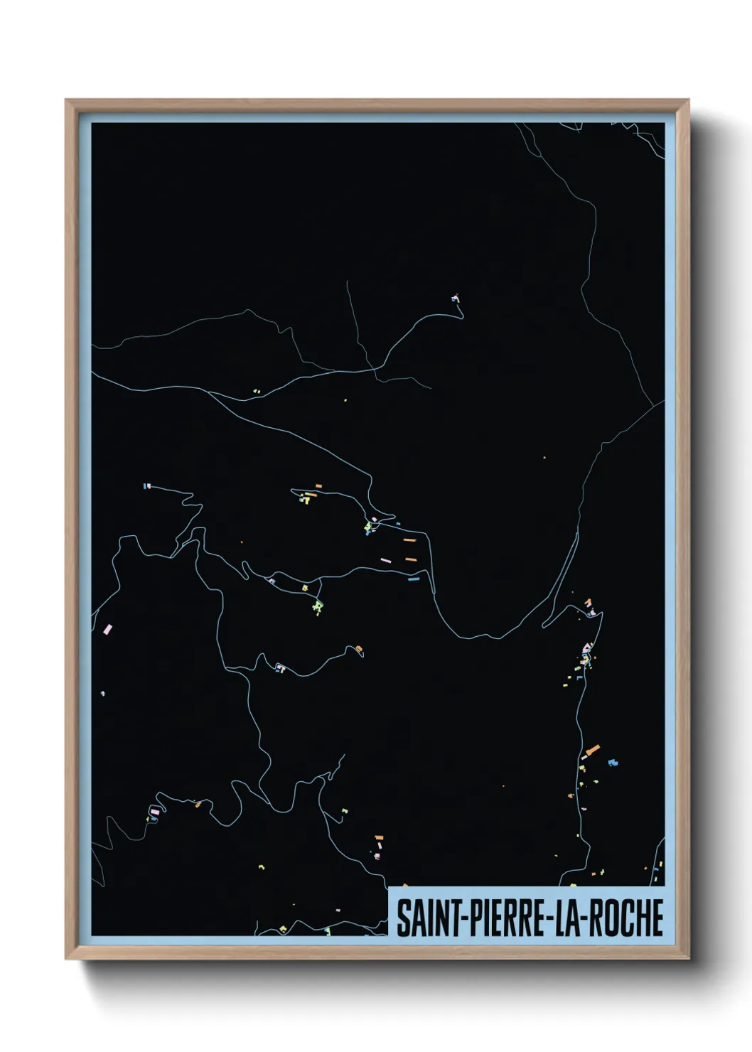 Une affiche de carte sur Saint-Pierre-la-Roche