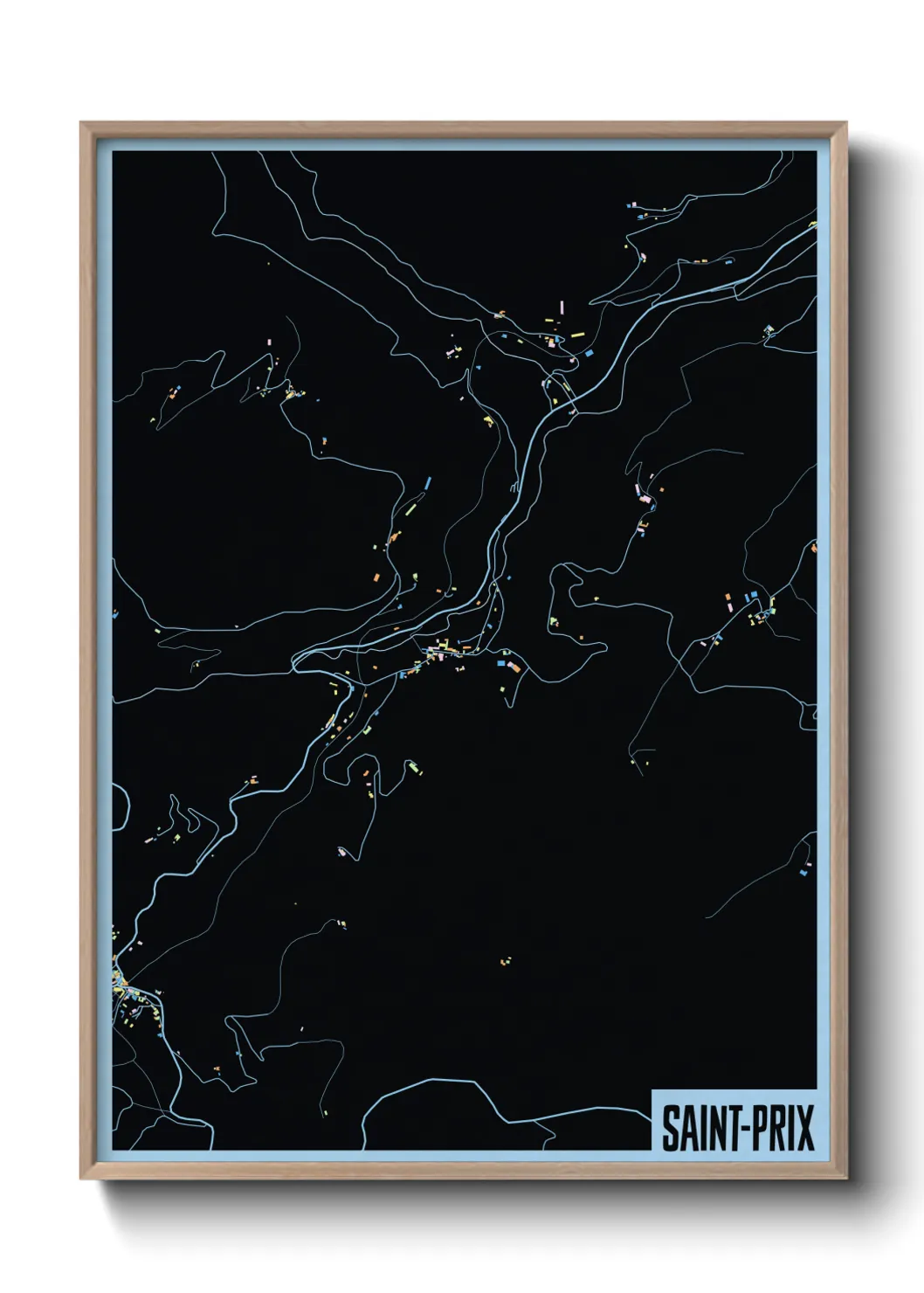 Une affiche de carte sur Saint-Prix