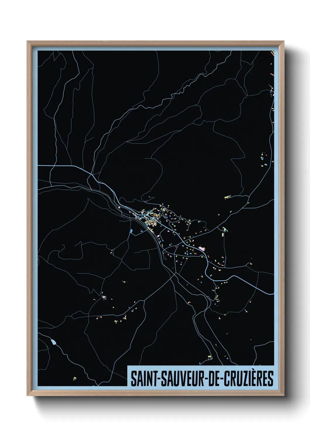 Une affiche de carte sur Saint-Sauveur-de-Cruzières