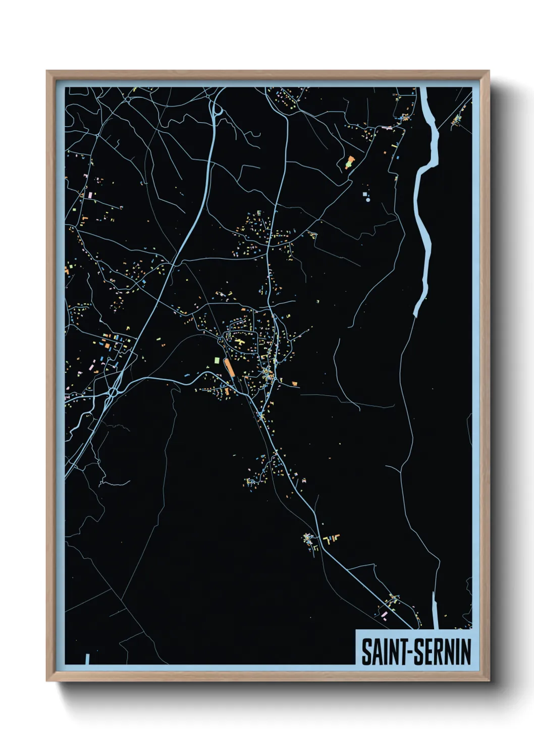 Une affiche de carte sur Saint-Sernin