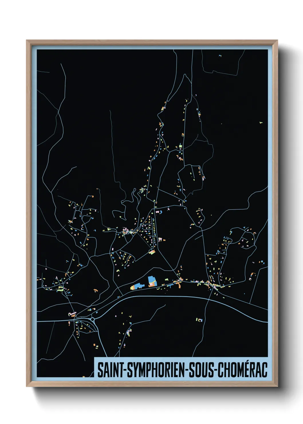 Une affiche de carte sur Saint-Symphorien-sous-Chomérac