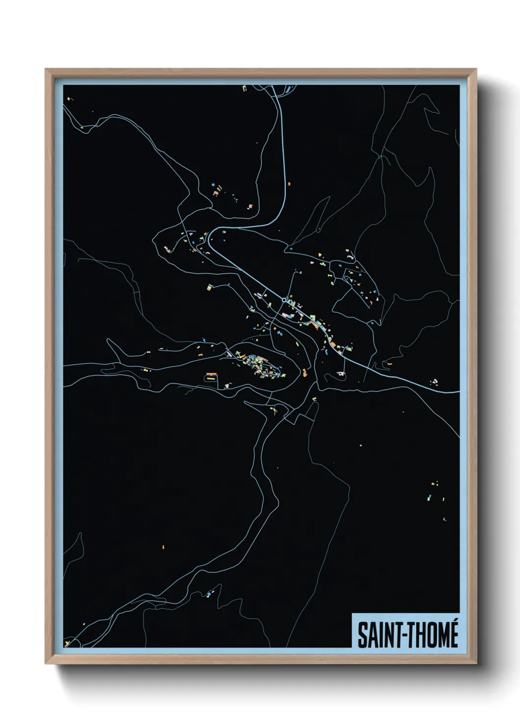 Une affiche de carte sur Saint-Thomé