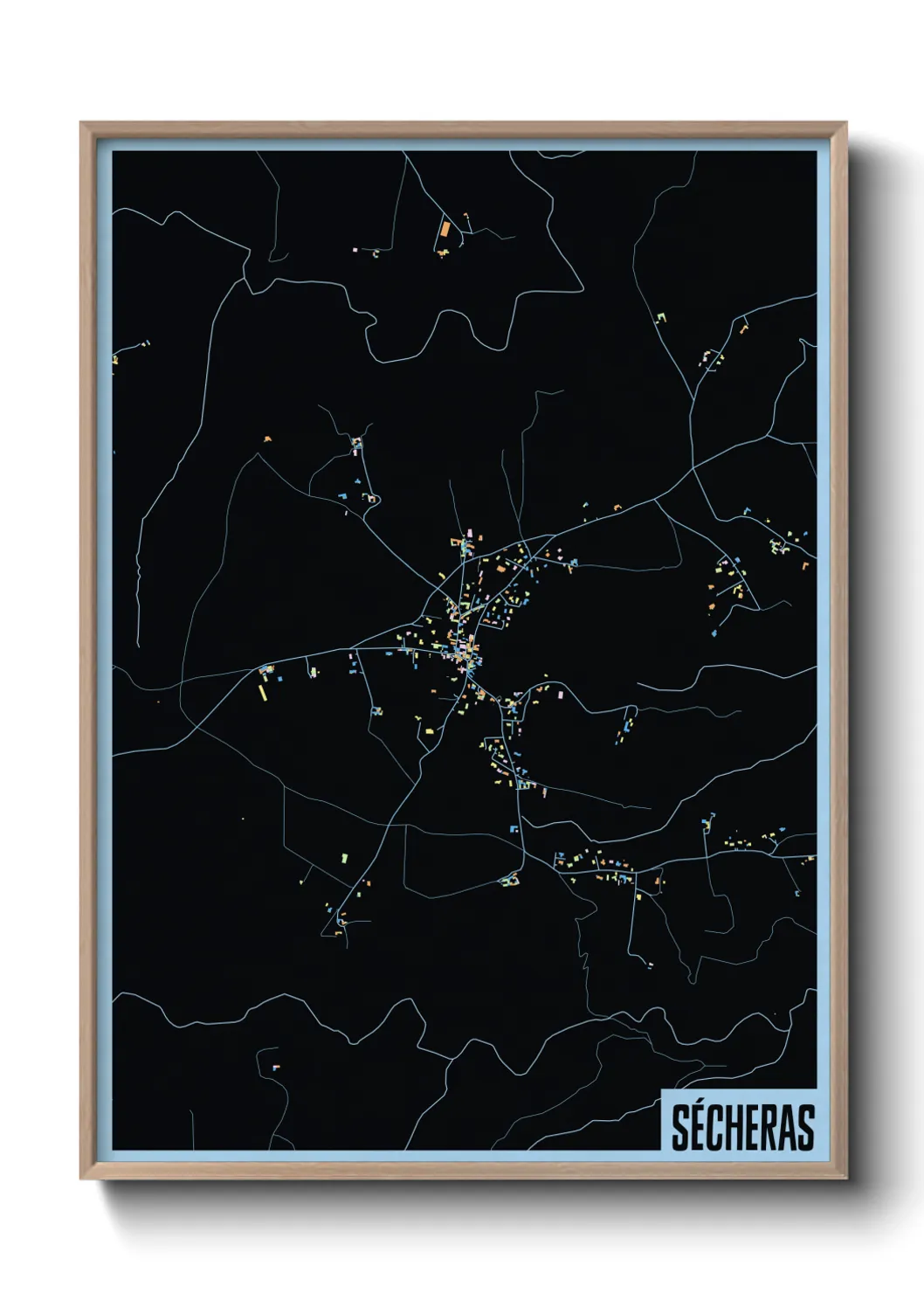 Une affiche de carte sur Sécheras