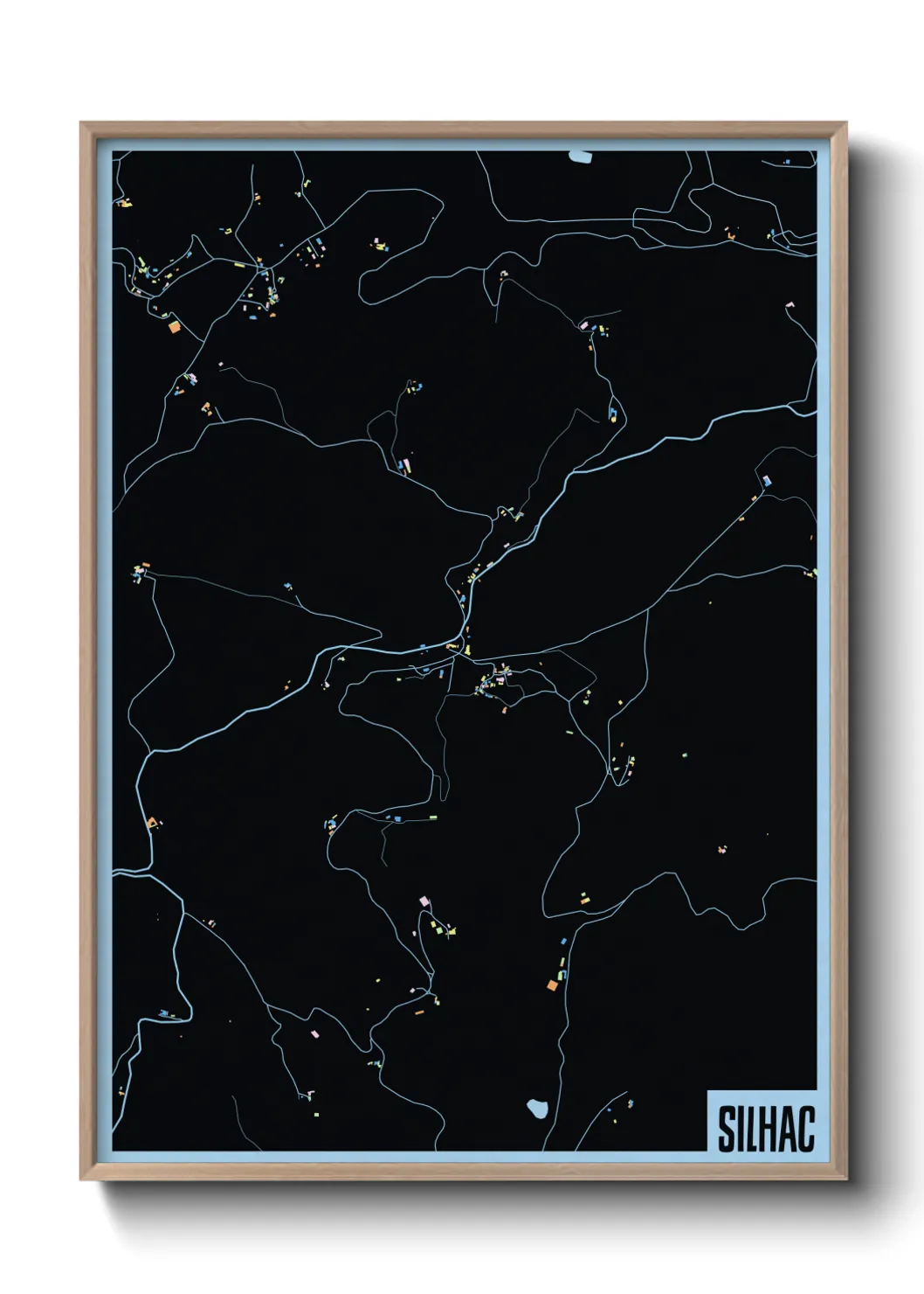 Une affiche de carte sur Silhac