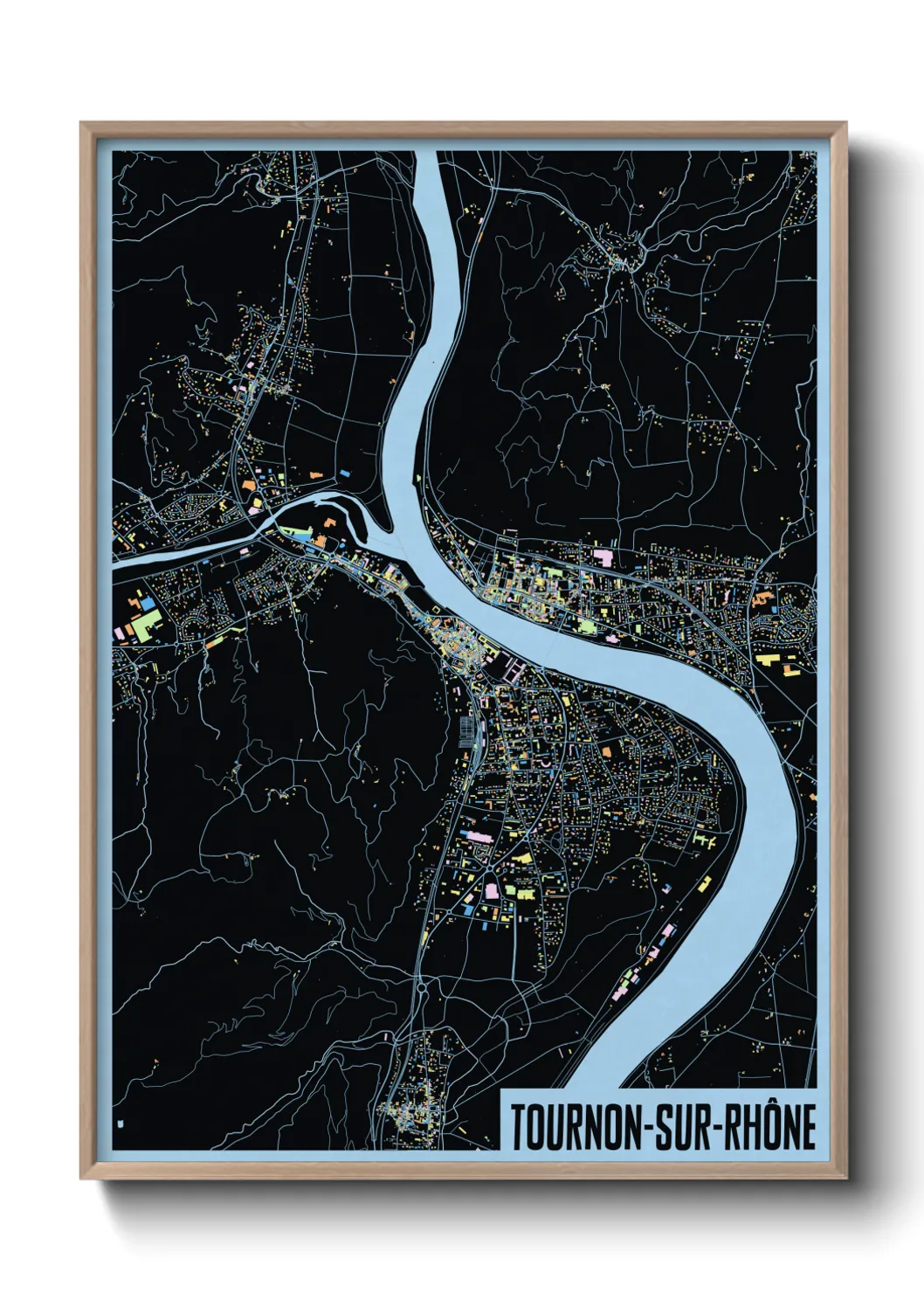 Une affiche de carte sur Tournon-sur-Rhône