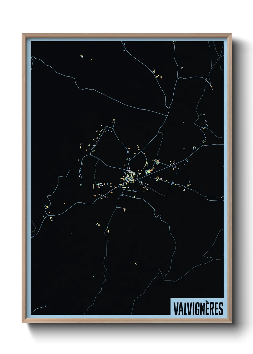 Une affiche de carte sur Valvignères