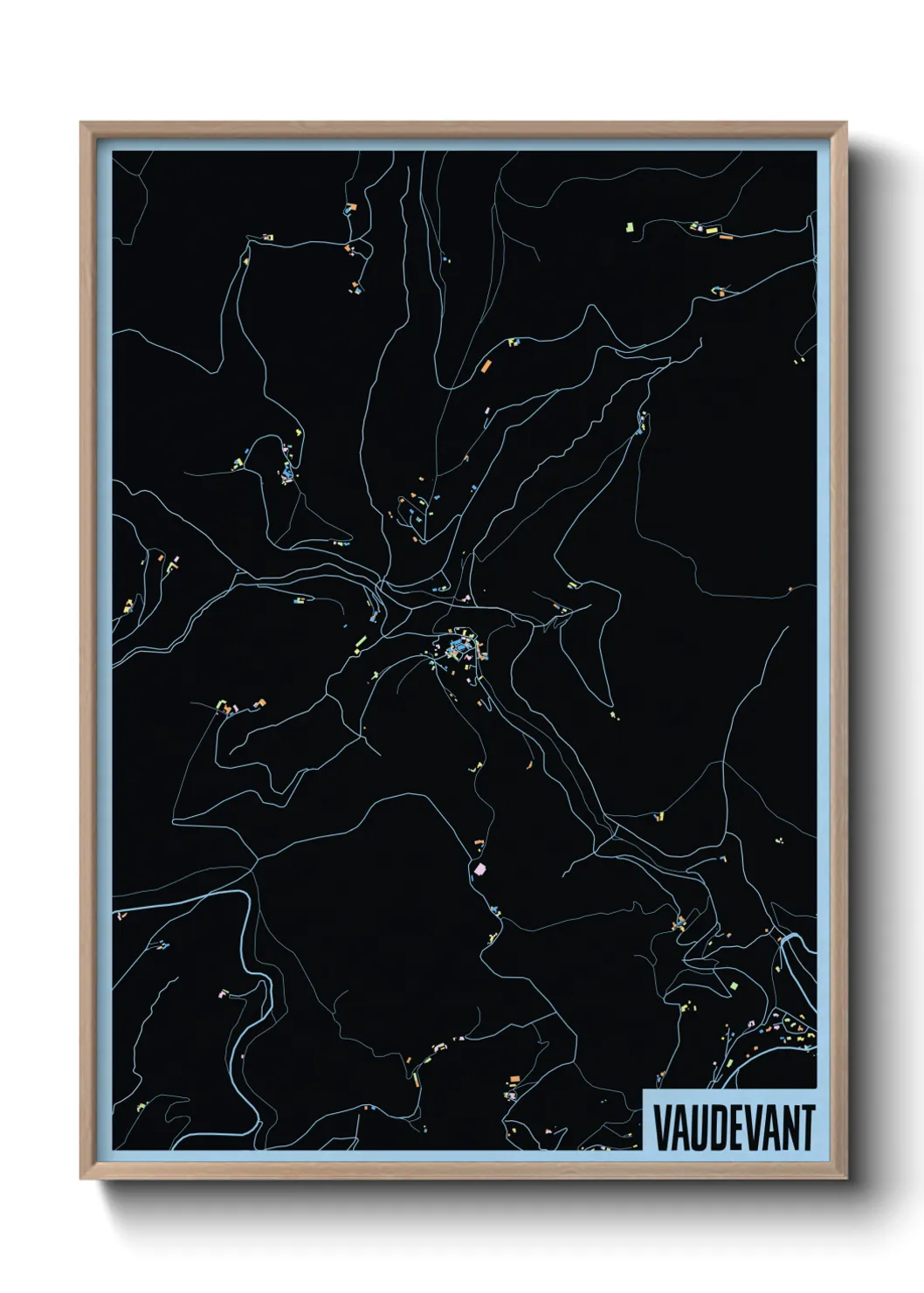 Une affiche de carte sur Vaudevant