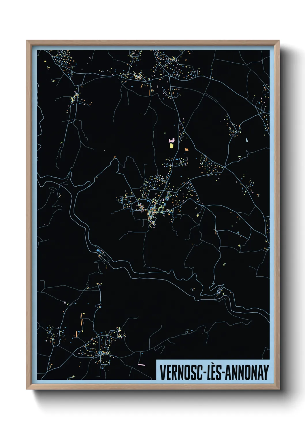 Une affiche de carte sur Vernosc-lès-Annonay
