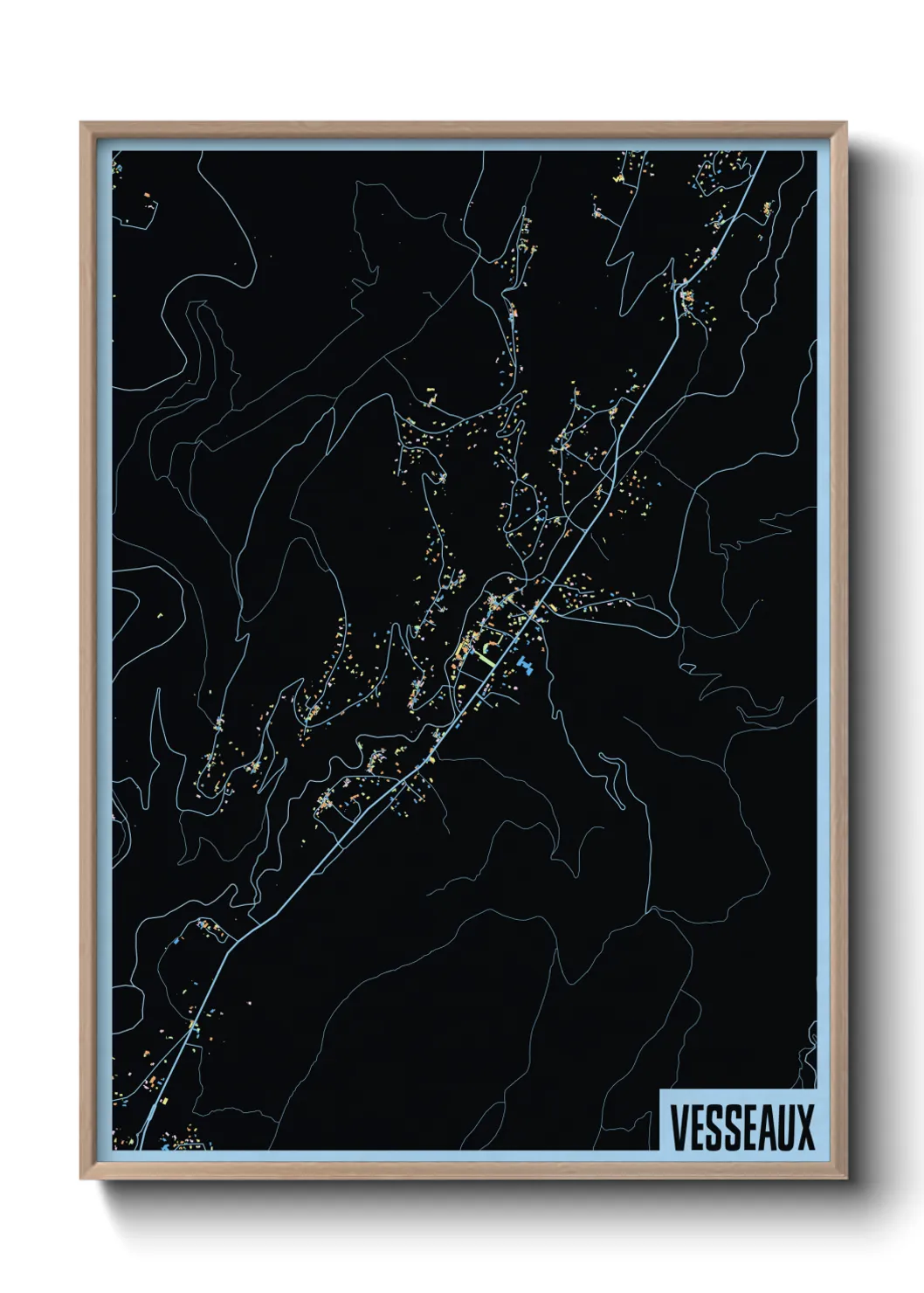 Une affiche de carte sur Vesseaux