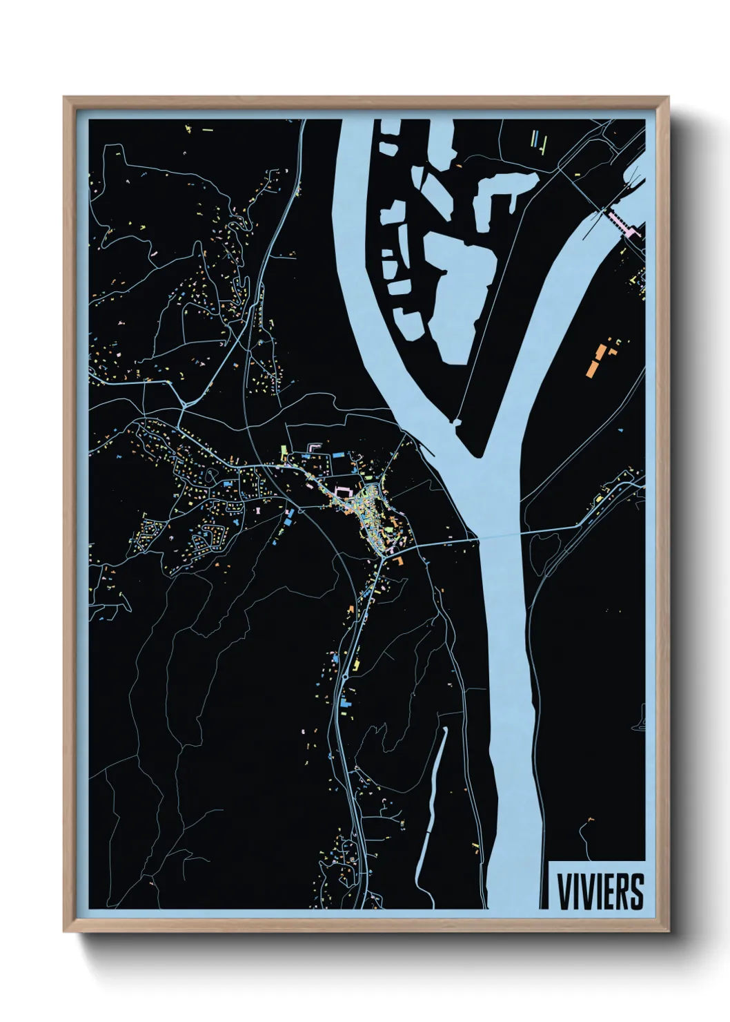 Une affiche de carte sur Viviers