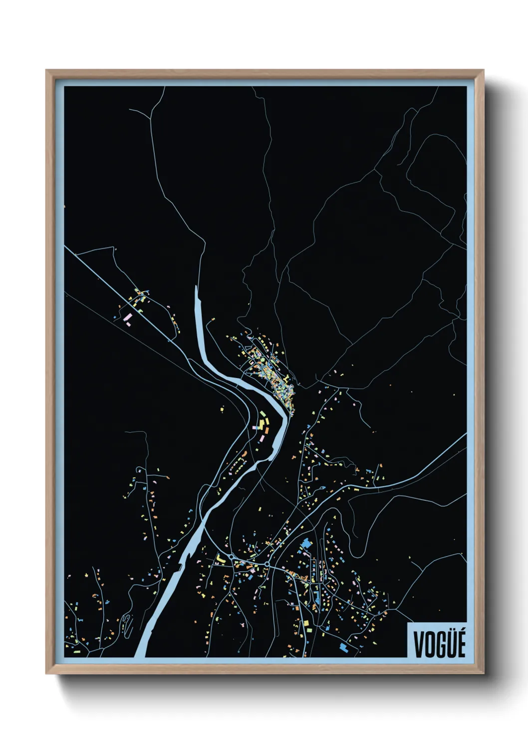 Une affiche de carte sur Vogüé