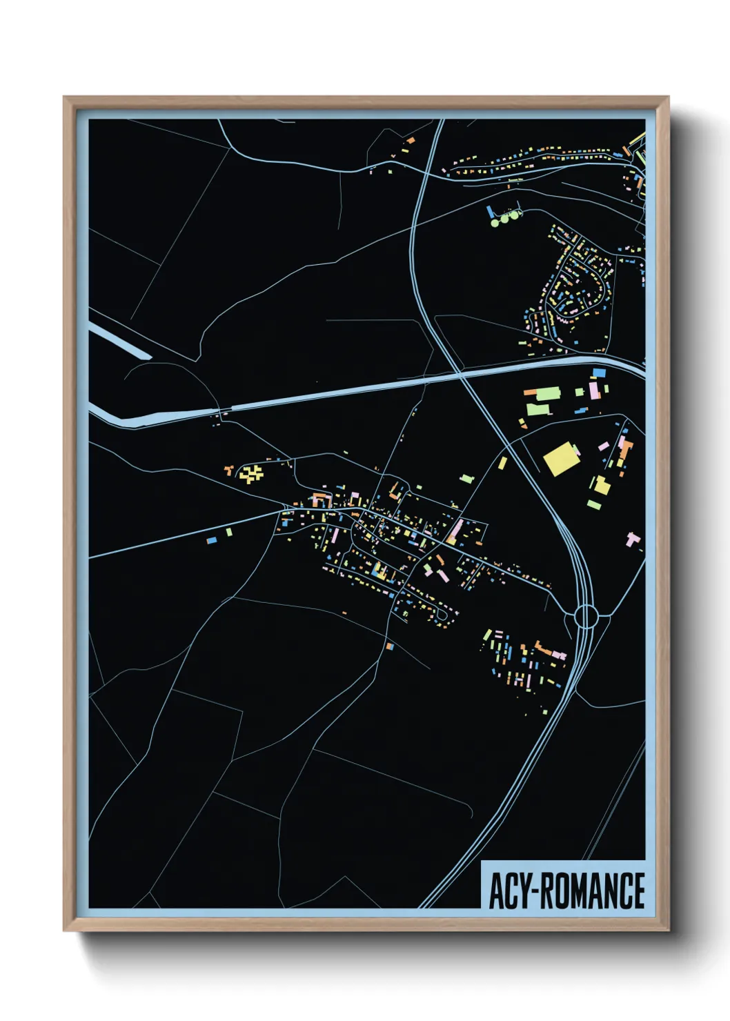 Une affiche de carte sur Acy-Romance