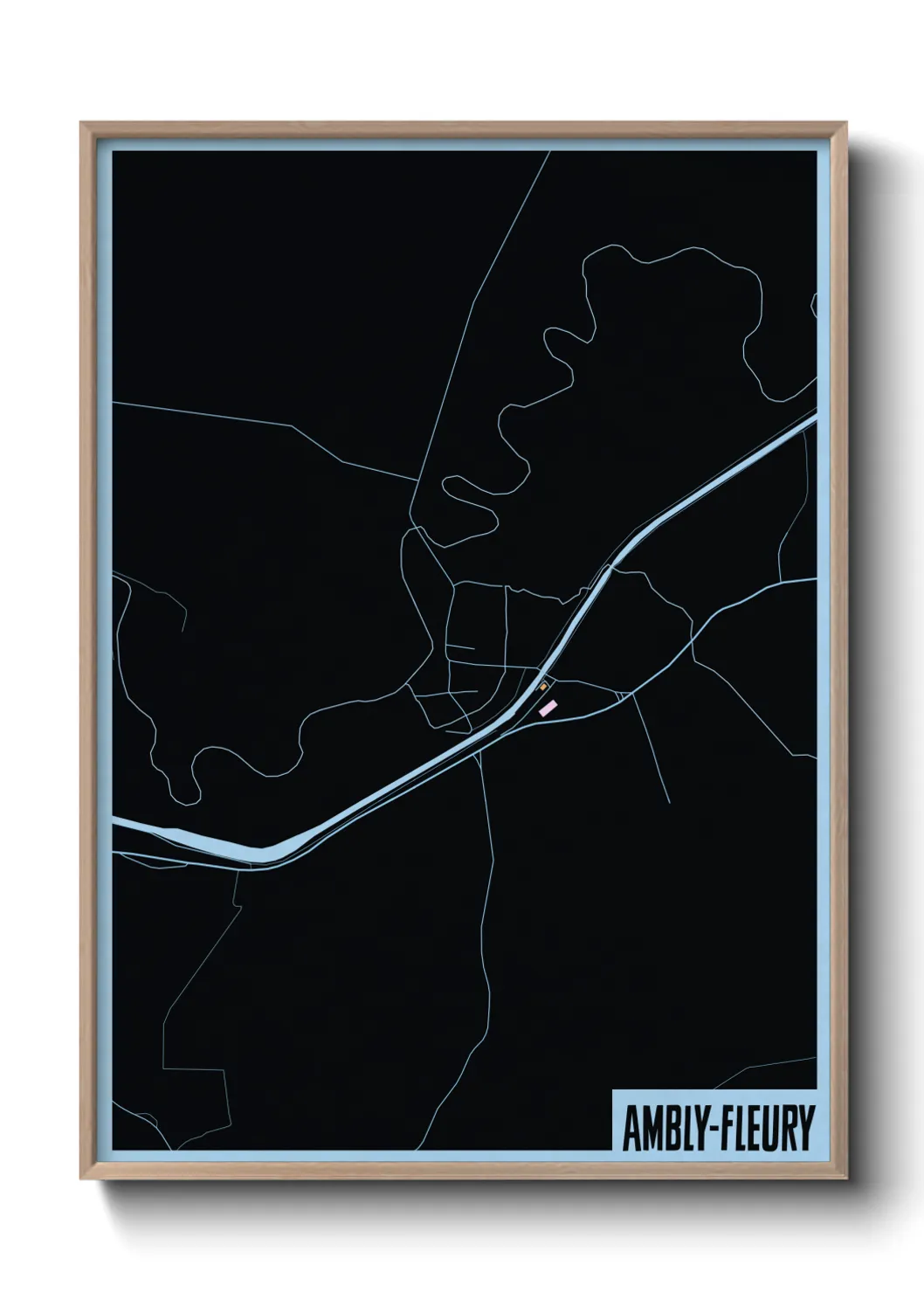 Une affiche de carte sur Ambly-Fleury