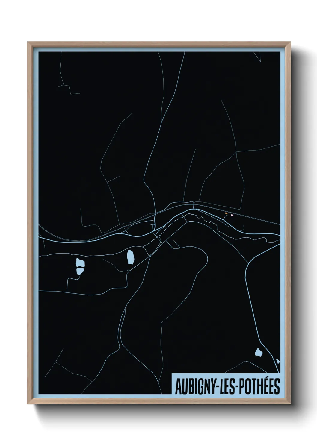 Une affiche de carte sur Aubigny-les-Pothées