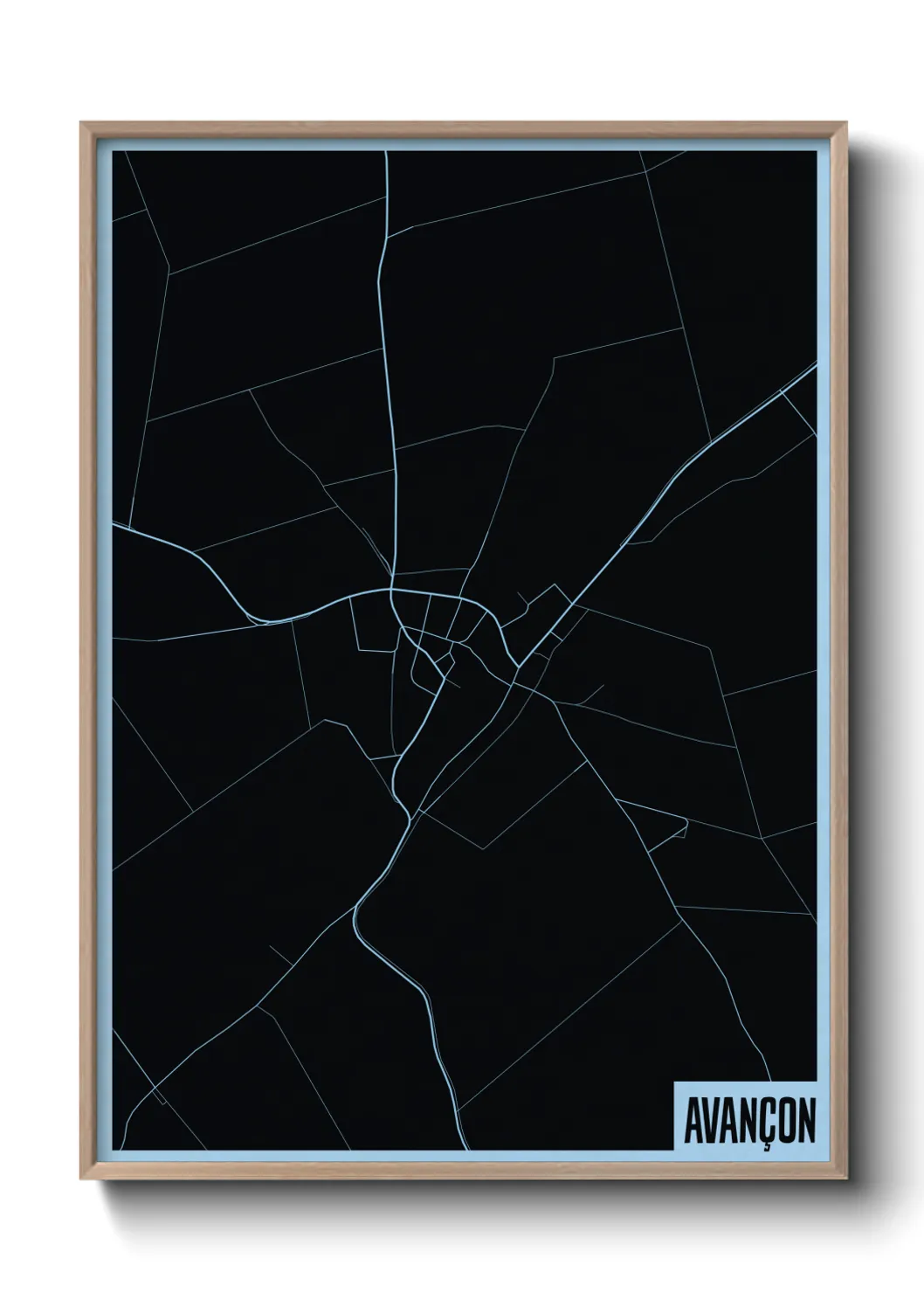 Une affiche de carte sur Avançon