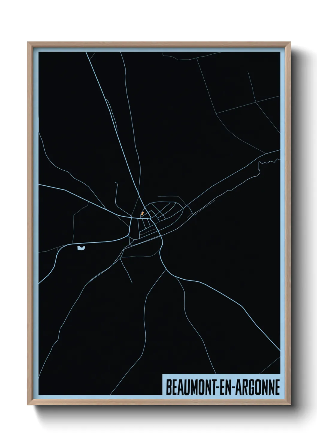 Une affiche de carte sur Beaumont-en-Argonne