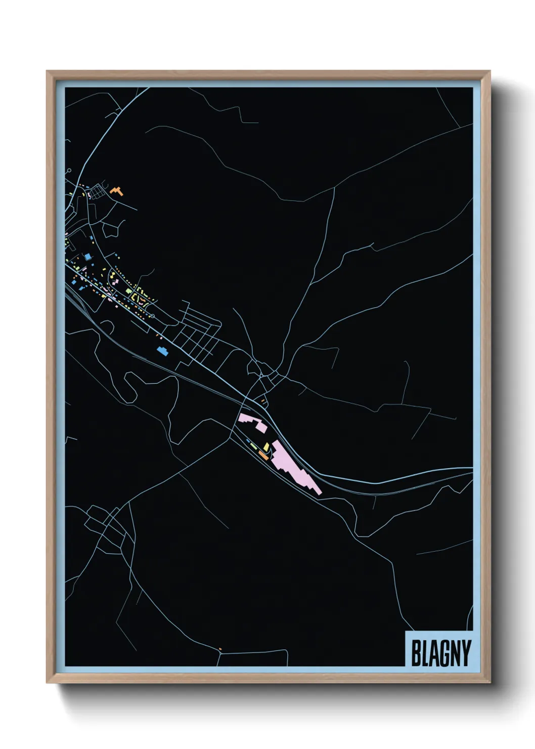 Une affiche de carte sur Blagny